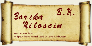 Borika Miloščin vizit kartica
